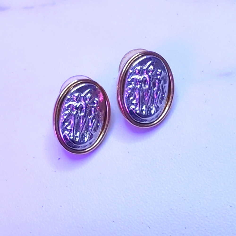 Three Sisters Stud Earrings Gold And Silver